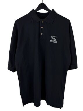 Mens Glock Perfection Firearm Promo Embroidered Black Polo Shirt Size 2XL